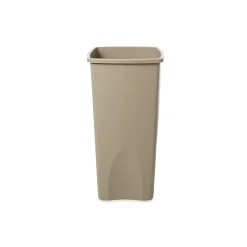 Untouchable Indoor, Outdoor Trash Can w/ no Lid, Beige Resin, 23 Gal. (FG356988BEIG)<Rubbermaid Discount