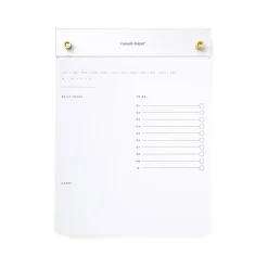 Notepads|Russell+Hazel Notepad, 6.38" x 8.44", White/Gold, 100 Sheets/Pad, 1 Pad/Pack (55748)