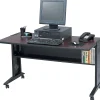 Computer Desks*Safco 54" Workstation Desk, Mahogany/Medium Oak (1933)