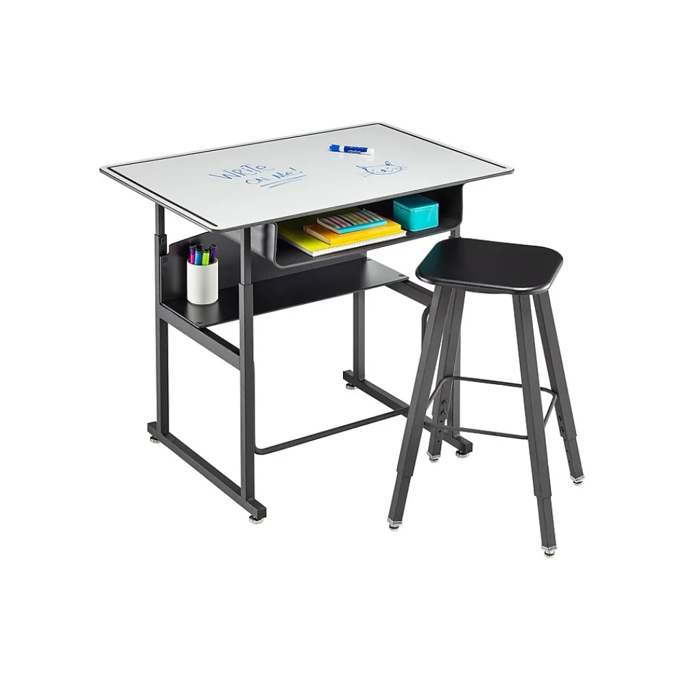 Standing Desks*Safco AlphaBetter 26" - 42" Plastic/Steel Adjustable Desk, White/Black (1209DE)