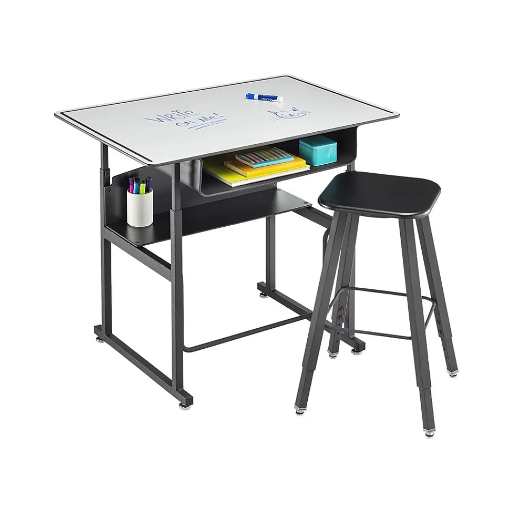 Standing Desks*Safco AlphaBetter 26" - 42" Plastic/Steel Adjustable Desk, White/Black (1209DE)