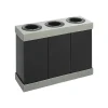 At-Your-Disposal Corrugated Plastic Three Bin Trash and Recycling Bins, Black, 28 Gal. (9798BL)<Safco Outlet