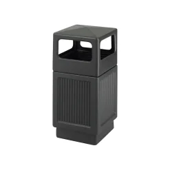 Canmeleon Indoor/Outdoor Trash Cans w/Lid, Black High-Density Polyethylene/HDPE, 38 Gal. (9476BL)<Safco New