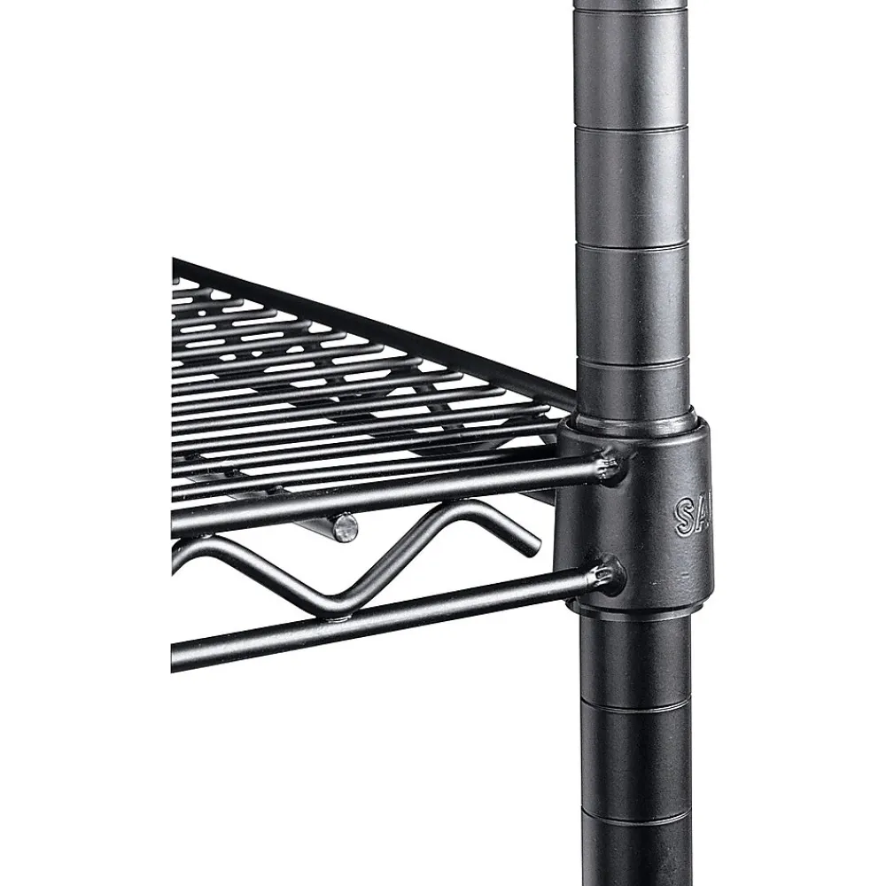 Shelving*Safco Commercial 4-Shelf Wire Stand Alone, 36", Black (5276BL)
