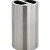 Dual Recycling Receptacle Steel Trash Can with no Lid, Satin Stainless, 30.1 gal. (9931SS)<Safco Discount