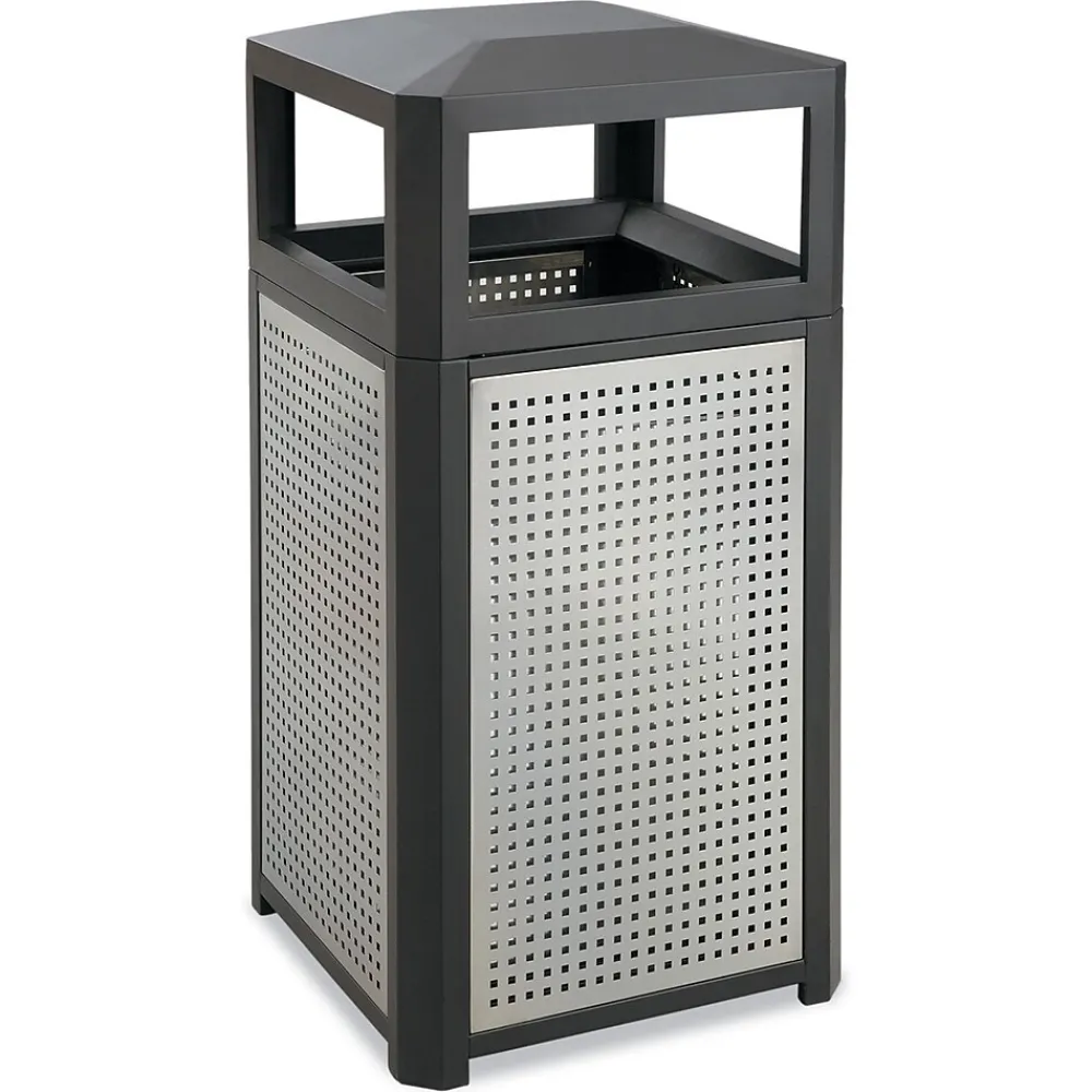 Evos Steel Ash Urn, 38 Gallon, Black/Gray (9934BL)<Safco New