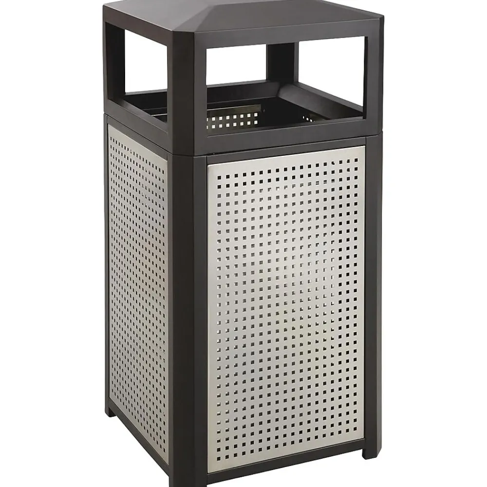 Evos Steel Ash Urn, 38 Gallon, Black/Gray (9934BL)<Safco New
