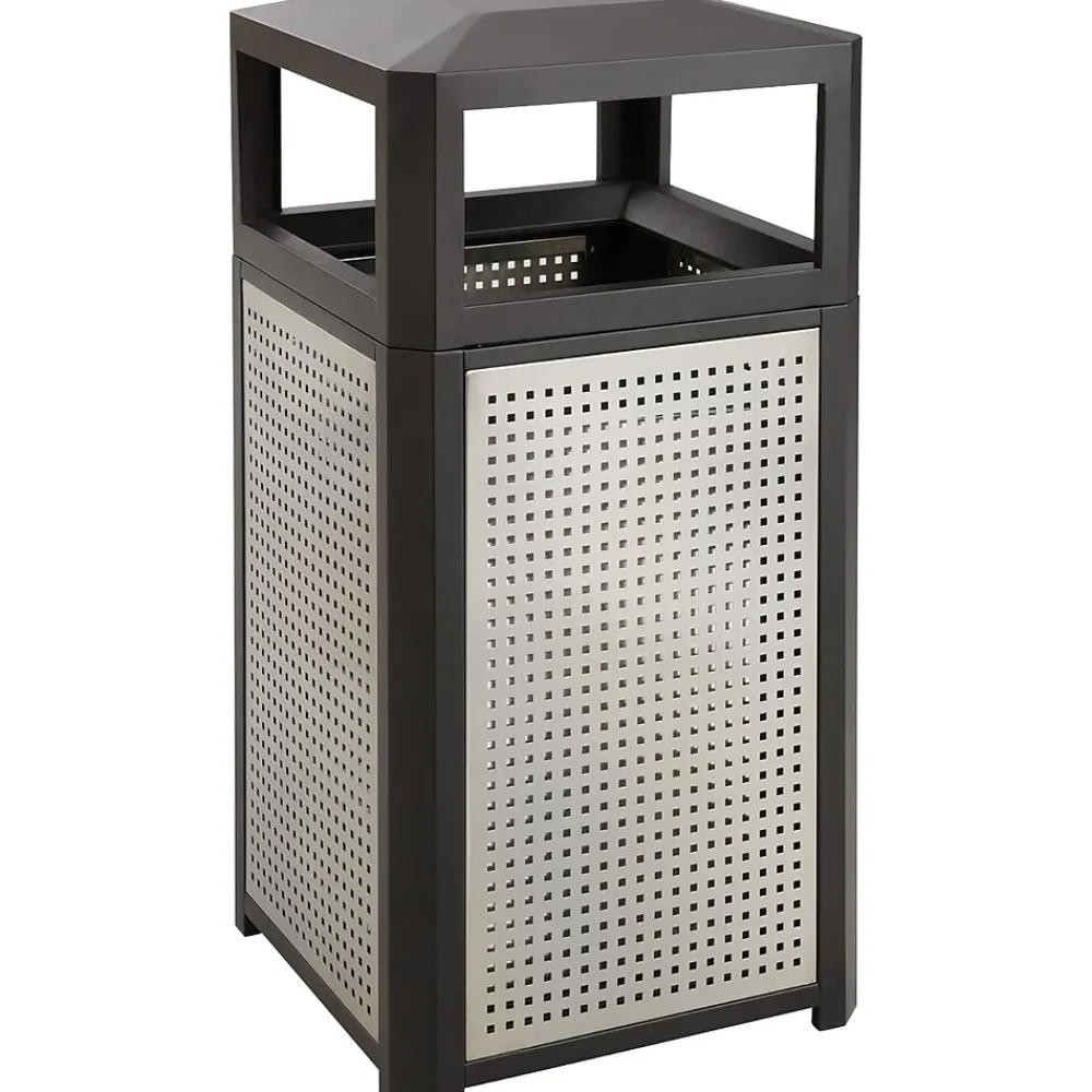 Evos Steel Ash Urn, 38 Gallon, Black/Gray (9934BL)<Safco New