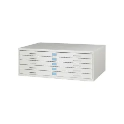 File Cabinets*Safco Facil 5-Drawer Flat File Cabinet, Stackable, Gray, Specialty (4972LG)