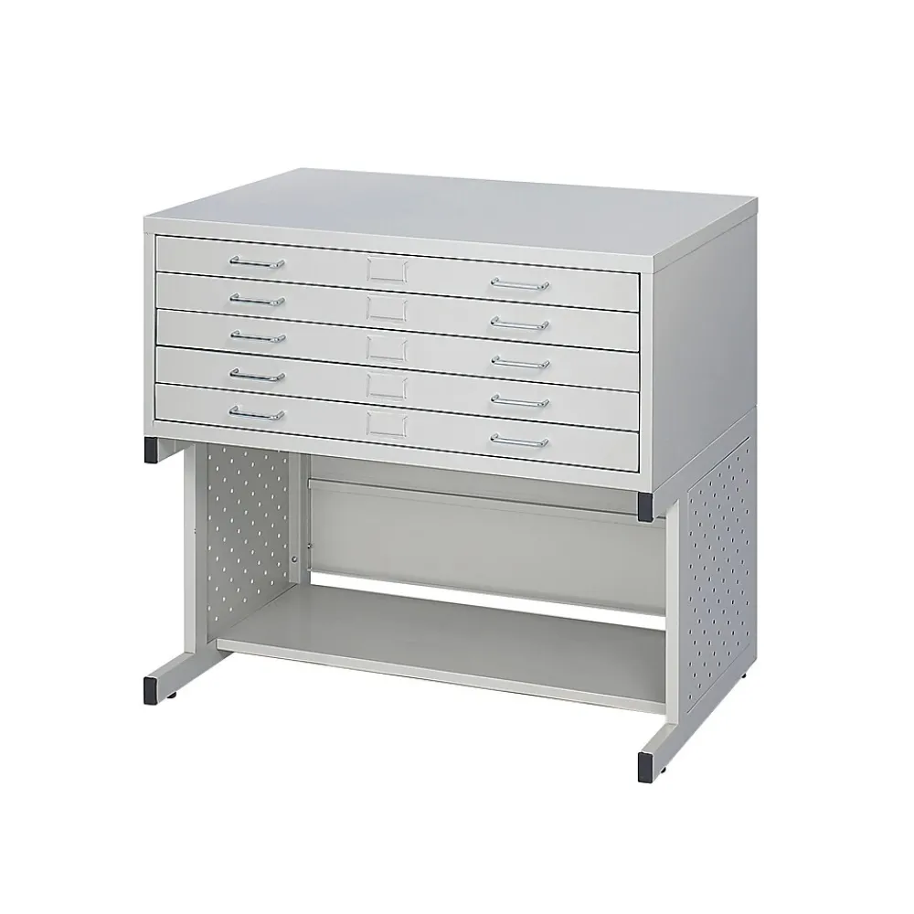 File Cabinets*Safco Facil Steel Flat File High Base, Small, Light Gray