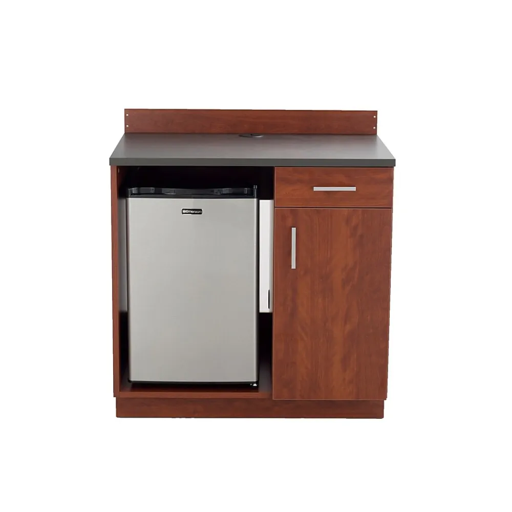 Storage Cabinets*Safco 36"H Modular Break Room Appliance Base Cabinet, Mahogany/Slate (1705MH)