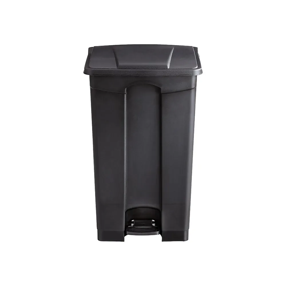 Indoor Step Trash Can, Black Plastic, 23 Gal. (9923BL)<Safco Outlet
