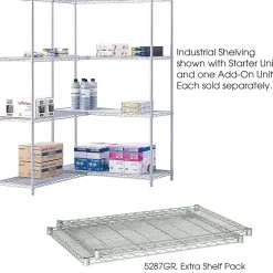Shelving*Safco Industrial 2-Shelf Metal Extra Shelf Pack, 36", Metallic Gray (5287GR)