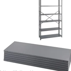 Shelving*Safco Industrial 5-Shelf Powder-Coated Steel Mounted, 48", Gray (6253)
