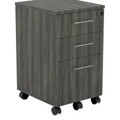 File Cabinets*Safco Medina 3-Drawer Mobile Vertical File Cabinet, Letter Size, Lockable, 26.75"H x 15.5"W x 18"D, Gray (MNBBFLGS)