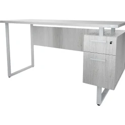 Office Desks*Safco Mirella SOHO 62"W Desk with Built-In Pedestal, White Ash (5513WAH)