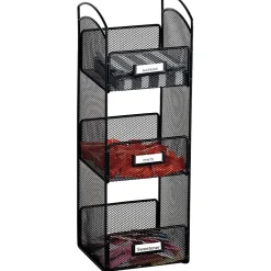 Safco ® Onyx Hospitality Organizer Tower, 3 Compartments, Black (3290BL)