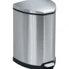Stainless Steel Step Trash Can, 4 Gallon, Black (9685SS)<Safco Online
