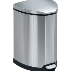 Stainless Steel Step Trash Can, 4 Gallon, Black (9685SS)<Safco Online