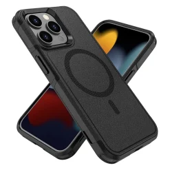 SaharaCase Armor MagSafe Phone Case for iPhone 15 Pro Max, Shock Absorbing, Black (CP00482)