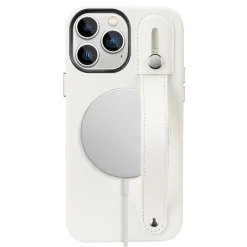 SaharaCase FingerGrip MagSafe Phone Case for iPhone 15 Pro Max, Shock Absorbing, White (CP00479)