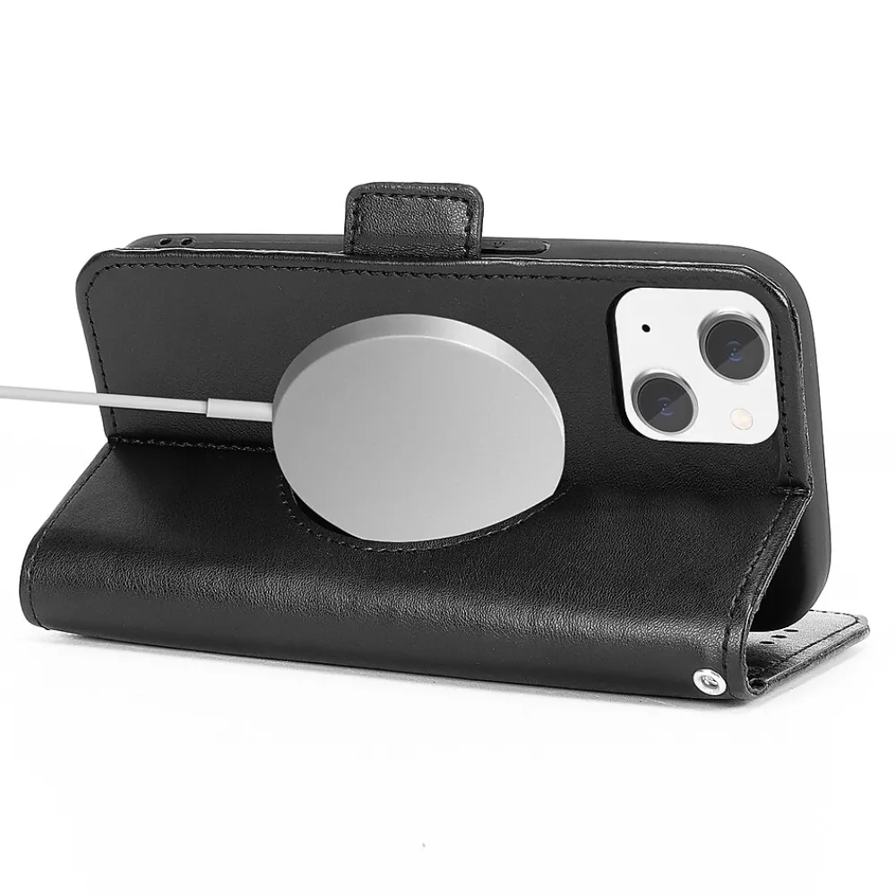 SaharaCase Folio Wallet MagSafe Phone Case for iPhone 15, Shock Absorbing, Black (CP00445)