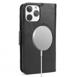 SaharaCase Folio Wallet MagSafe Phone Case for iPhone 15 Pro Max, Shock Absorbing, Black (CP00480)