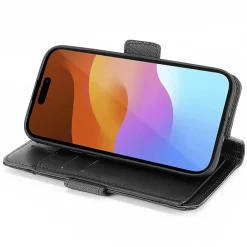 SaharaCase Folio Wallet MagSafe Phone Case for iPhone 15 Pro Max, Shock Absorbing, Black (CP00480)