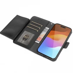 SaharaCase Folio Wallet MagSafe Phone Case for iPhone 15 Plus, Shock Absorbing, Black (CP00454)