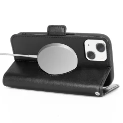 SaharaCase Folio Wallet MagSafe Phone Case for iPhone 15 Plus, Shock Absorbing, Black (CP00454)