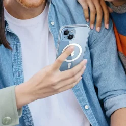 SaharaCase Hybrid-Flex Hard Shell MagSafe Phone Case for iPhone 15 Plus, Shock Absorbing, Clear (CP00450)