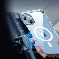 SaharaCase Hybrid-Flex Hard Shell MagSafe Phone Case for iPhone 15, Shock Absorbing, Clear (CP00441)