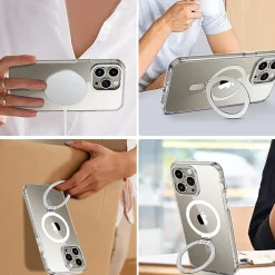 SaharaCase Hybrid-Flex Kickstand MagSafe Phone Case for iPhone 15 Pro Max, Shock Absorbing, Clear (CP00473)