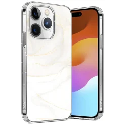 SaharaCase MagSafe Phone Case for iPhone 15 Pro Max, Shock Absorbing, White Marble (CP00476)