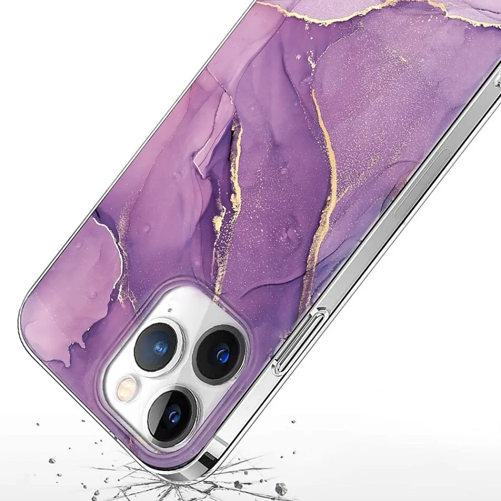 SaharaCase MagSafe Phone Case for iPhone 15 Pro Max, Shock Absorbing, Purple Marble (CP00474)