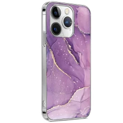 SaharaCase MagSafe Phone Case for iPhone 15 Pro, Shock Absorbing, Purple Marble (CP00461)