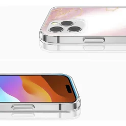 SaharaCase MagSafe Phone Case for iPhone 15 Pro Max, Shock Absorbing, Pink Marble (CP00477)