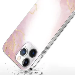 SaharaCase MagSafe Phone Case for iPhone 15 Pro Max, Shock Absorbing, Pink Marble (CP00477)