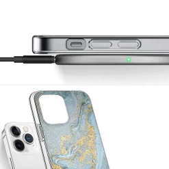 SaharaCase MagSafe Phone Case for iPhone 15 Pro, Shock Absorbing, Blue Marble (CP00462)