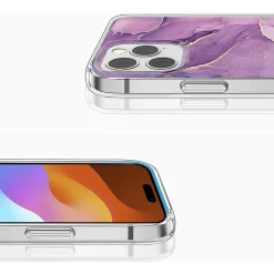 SaharaCase Purple Marble Case, Tempered Glass Screen and Camera Protector for iPhone 15 Pro Max (CP474ZD128ZD131)