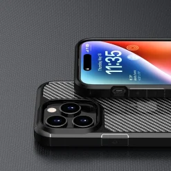 SaharaCase Rugged Case for iPhone 15 Pro Max with Glass Screen, Camera Protector, Shock Absorbing, Black (CP470ZD128ZD131)