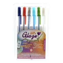 Pens|Sakura Gelly Roll Glaze Pens, 0.7 mm, Assorted Colors, 6 Pens/Set, 2 Sets/Pack (74720-PK2)