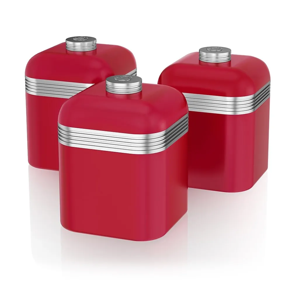 Salton Swan Retro 1L Storage Ware, Set of 3 Canisters (SWKA1020RN)
