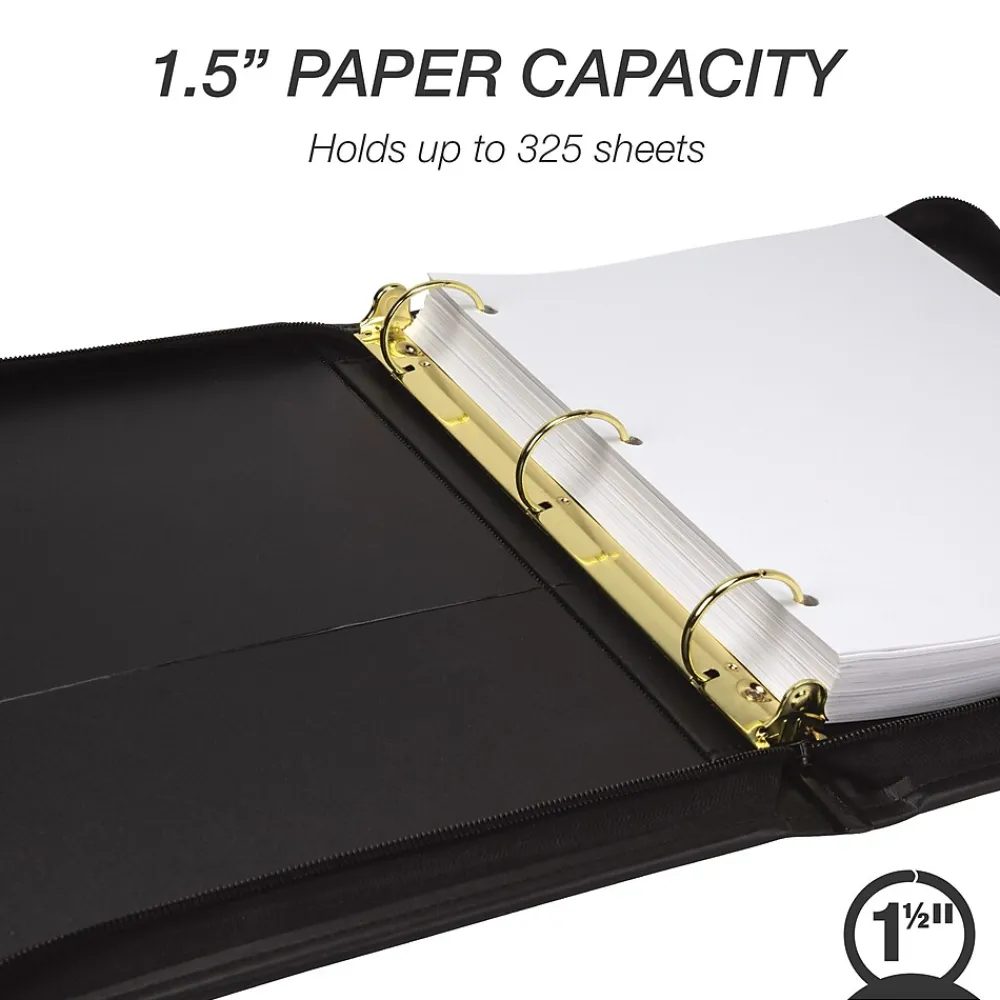 Classic Collection Vinyl Padfolio, Black (15250)<Samsill Best