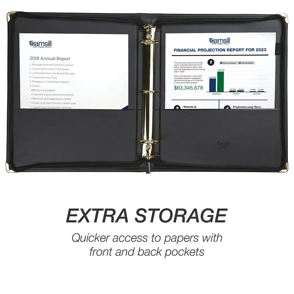 Classic Collection Vinyl Padfolio, Black (15250)<Samsill Best