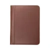 Contrast Stitch Leather Padfolio, Tan (SAM71716)<Samsill Clearance