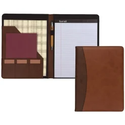 Faux Leather Padfolio, Tan/Brown (SAM71656)<Samsill New