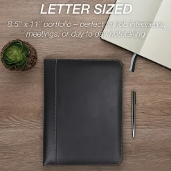 Faux Leather Portfolio Case, Black (71710)<Samsill Clearance