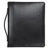 Regal Genuine Leather Zippered Padfolio, Black (15540)<Samsill Online