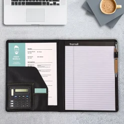 Slimline Vinyl Padfolio, Black (71220)<Samsill Hot